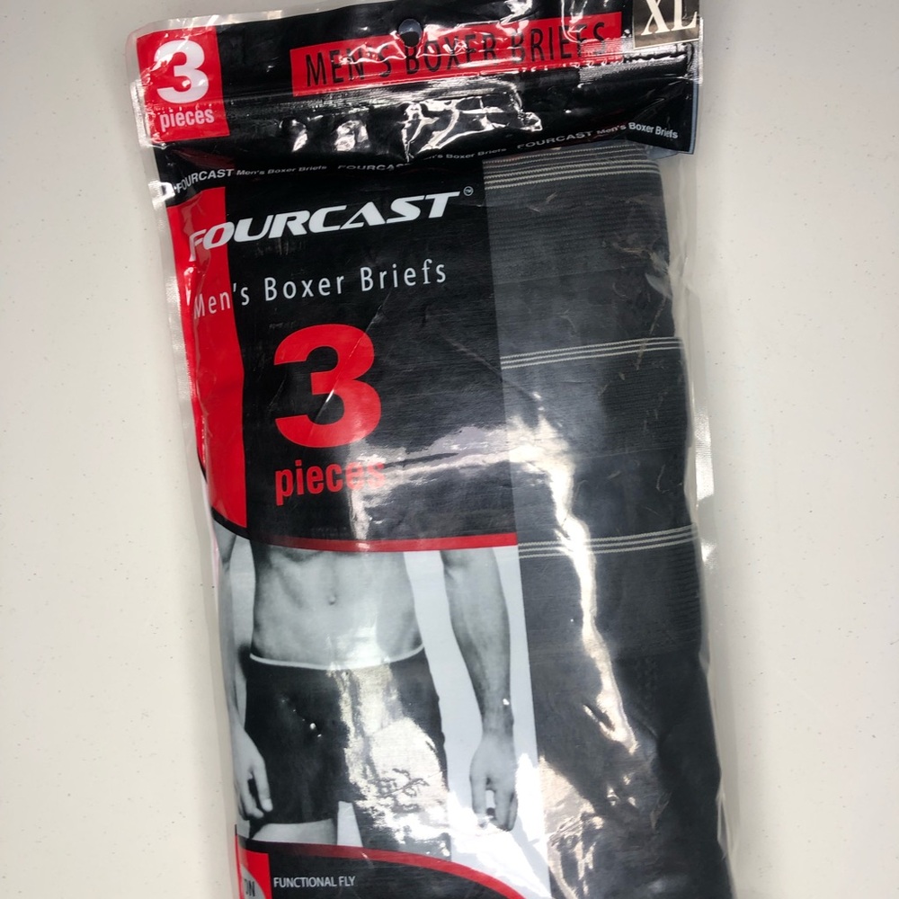 FourCast NWT Men’s Boxer Briefs 3 pack cotton spandex blend size xl “42-44”